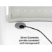 White Curved L Shape Glass Top Reception Desk - FREE FREIGHT